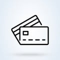 Debit payment icon in linear. Payment with credit card thin line icon, vector illustration