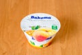 Bakoma yogurt with peaches and passion fruit