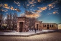 Debod Temple in Madrid at sunset Royalty Free Stock Photo