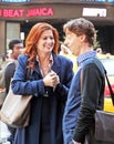 Debra Messing and Christian Borle