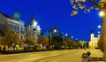 Debrecen Great Protestant Church at night Royalty Free Stock Photo