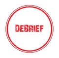 debrief stamp on white Royalty Free Stock Photo