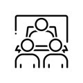 Black line icon for Debriefing, interview and counseling Royalty Free Stock Photo