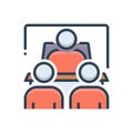 Color illustration icon for Debriefing, interview and counseling Royalty Free Stock Photo