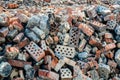 Debris Of A Destroyed Brick Fabric