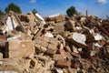 Debris of destroyed house of bricks Royalty Free Stock Photo