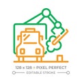 Debris hauling two color line icon