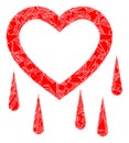 Debris Mosaic Crying Heart Icon Royalty Free Stock Photo