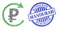 Debris Mosaic Rouble Repay Icon with Mandurah Distress Seal Stamp