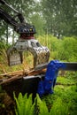 debris is removed with the excavator and a wheel loader