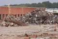 Debris Is Stacked High At Auto Assembly Plant Demolition Site