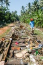 The debris after the tsunami at Hikkaduwa in Sri Lanka