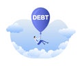 Debt. Businessman carrying. Financial freedom concept. Financial charge and duty.