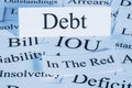 Debt Concept and Words Royalty Free Stock Photo