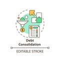 Debt consolidation concept icon