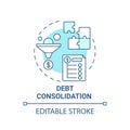 Debt consolidation concept icon