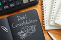 Debt consolidation is shown on the business photo using the text Royalty Free Stock Photo