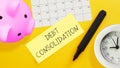 Debt consolidation is shown using the text and photo of calendar Royalty Free Stock Photo