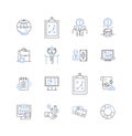 Debt counseling line icons collection. Finance, Budgeting, My, Interest, Credit, Debt, Loans vector and linear