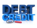 Debt credit on white