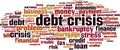 Debt crisis word cloud Royalty Free Stock Photo