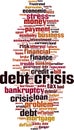 Debt crisis word cloud Royalty Free Stock Photo