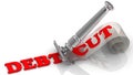 Debt cut. Fiancial concept Royalty Free Stock Photo