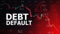 DEBT DEFAULT, trading screen background. Royalty Free Stock Photo