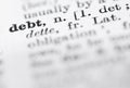 Debt Definition in English Dictionary. Royalty Free Stock Photo