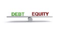 Debt equity balance on white