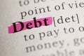 Definition of the word Debt