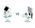 debt financing compare with equity financing Royalty Free Stock Photo