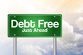 Debt Free Green Road Sign Royalty Free Stock Photo
