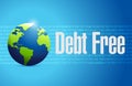 debt free international globe sign concept