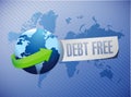 debt free international sign concept