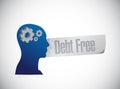 debt free mind sign concept illustration