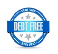 debt free seal sign concept illustration