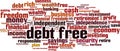 Debt free word cloud Royalty Free Stock Photo