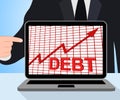 Debt Graph Chart Displays Increase Financial Indebted Royalty Free Stock Photo