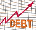 Debt Graph Chart Shows Increase Financial Indebted Royalty Free Stock Photo
