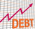 Debt Graph Chart Shows Increasing Financial Indebted Royalty Free Stock Photo