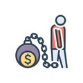 Color illustration icon for Debt, financial and loan Royalty Free Stock Photo