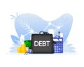 Debt illustration people. Vector stock illustration. Business concept Royalty Free Stock Photo