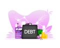 Debt illustration people. Vector stock illustration. Business concept Royalty Free Stock Photo