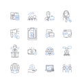 Debt management and restructuring line icons collection. Bankruptcy, Interest, Credit, Debt, Finance, My, Creditors Royalty Free Stock Photo