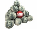 Debt Money Deficit Owed Loan Borrow Ball Pyramid