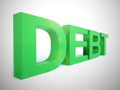Debt obligation concept icon shows borrowing too much - 3d illustration Royalty Free Stock Photo