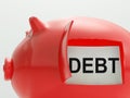Debt Piggy Bank Means Arrears And Money Owed Royalty Free Stock Photo