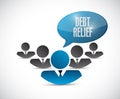 debt relief team sign illustration design