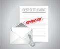 Debt settlement approved concept illustration